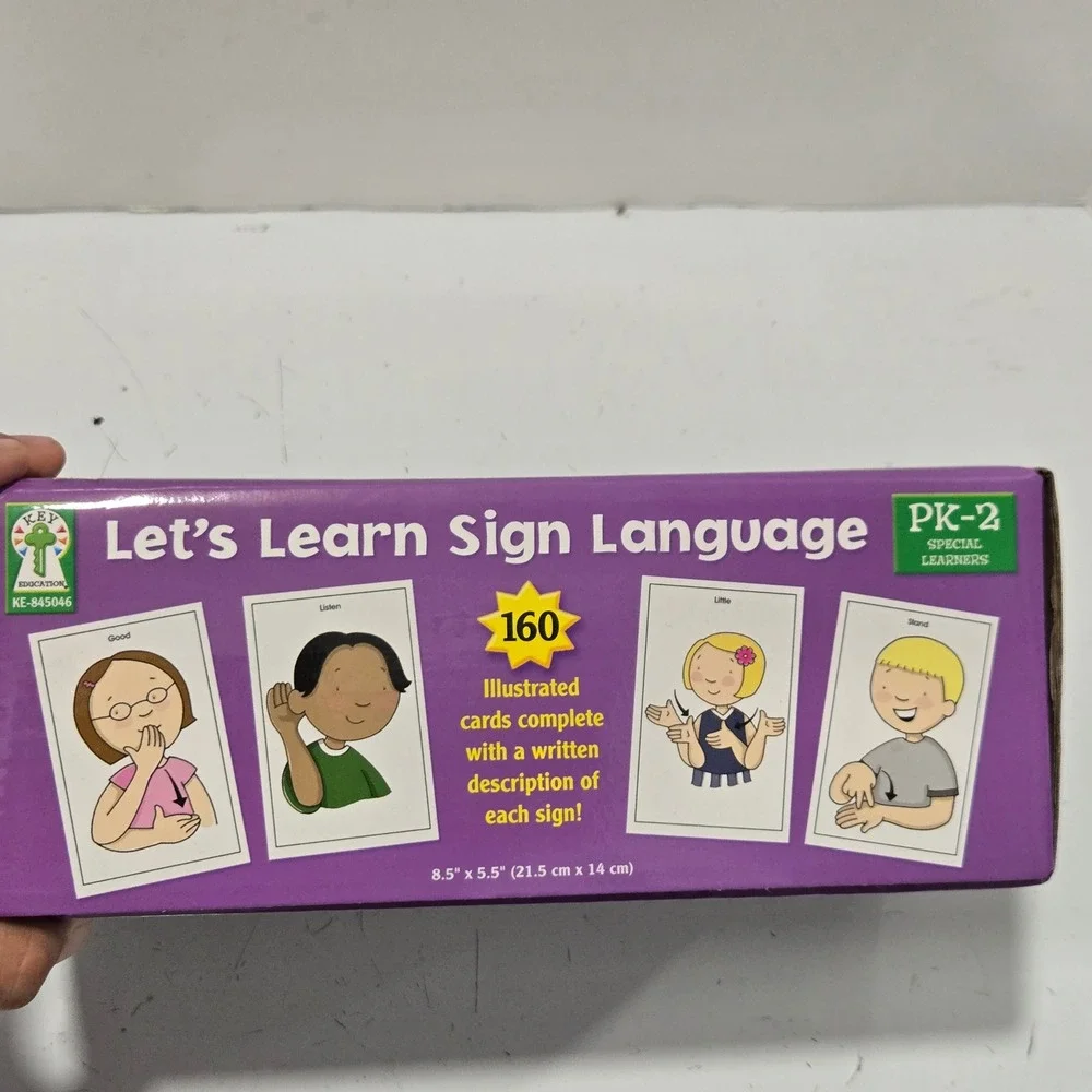 Key Education Let's Learn Sign Language 160 Flash Cards PK-2 KE-845046 ASL PK-2